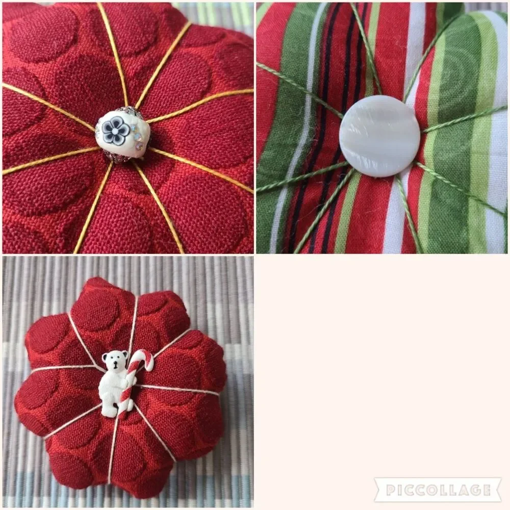 Handmade Holiday Mini Bloom Pillows - Miniature Holiday Charm Decor